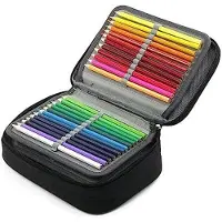 Zimtky Federmäppchen 72 Slots Große Kapazität Bleistift-Beutel Mäppchen Portable Abnehmbar Aufbewahrung Bleistifte Organizer Stationäre Fall Farbige Bleistifte Halter für Mädchen Jungen Erwachsene (Schwarz)