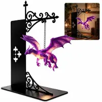 Novzep Drachen Lampe schwebend warmweiß – 3D Nachtlicht, Bücherregal Deko | Fantasy Leselampe für Schlafzimmer
