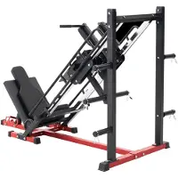 SucceBuy Beintrainer und Beinpresse mit Hack-Squat-Funktion (40° / 45° / 50° Rückenlehne) und Gewichtsaufbewahrung, Trainingsgerät für Quadrizeps, Oberschenkelmuskulatur und Gesäß
