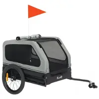 BellaFurn Hundefahrradanhänger für mittelgroße Hunde bis 20 kg | Farbe: Grau | Abmessungen: 69x138x70 cm