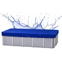 Quick Star Poolabdeckung Eckig 660 x 360 cm, Blau, 200 g/m² PE-Gewebe