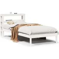 vidaXL Massivholzbett ohne Matratze Weiß 75x190 cm Kiefernholz