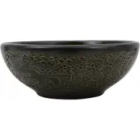 vidaXL Aufsatzwaschbecken Schwarz Rund Ø41x14 cm Keramik