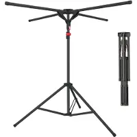 Relaxdays Wäscheständer, klappbar, bis 15 kg, höhenverstellbar, H x D: 100-180 x 125 cm, Wäschestandtrockner, schwarz
