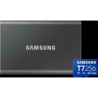 Samsung T7 Portable SSD 4TB Grau + microSDXC T7 256GB 170 MB/s