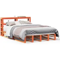 vidaXL Massivholzbett ohne Matratze Wachsbraun 120x190 cm Kiefernholz