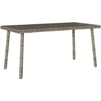 vidaXL Garten-Couchtisch Rechteckig Grau 80x40x37 cm Poly Rattan