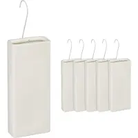 Relaxdays Luftbefeuchter Heizkörper, 6er Set, Wasserverdunster für Heizung, zum Hängen, Keramik, Raumbefeuchter, creme