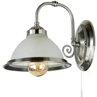 Licht-Erlebnisse Wandlampe Jugendstil Silber Metall Glas E27 Wandleuchte Wohnzimmer Schlafzimmer Flur