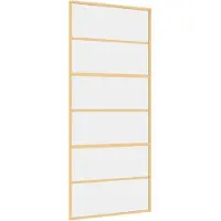 vidaXL Schiebetür Golden 90x205 cm ESG-Klarglas und Aluminium