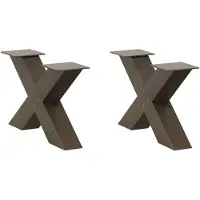 vidaXL Couchtischbeine X-Form 2 Stk. Naturstahl 50x(30-31) cm Stahl