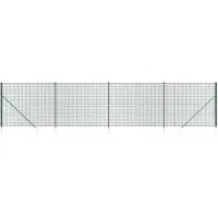 vidaXL Maschendrahtzaun mit Bodenhülsen Grün 2,2x10 m