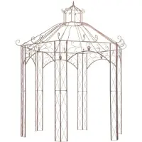 vidaXL Gartenpavillon Antikbraun 3 m Eisen