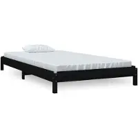 vidaXL Stapelbett Schwarz 90x200 cm Massivholz Kiefer