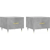 vidaXL Couchtische 2 Stk. Betongrau 50x50x40 cm Holzwerkstoff