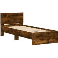 vidaXL Bettgestell mit Kopfteil Räuchereiche 75x190 cm Holzwerkstoff