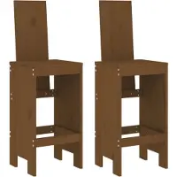 vidaXL Barhocker 2 Stk. Honigbraun 40x42x120 cm Massivholz Kiefer