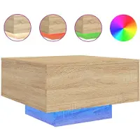 vidaXL Couchtisch mit LED-Leuchten Sonoma-Eiche 55x55x31 cm