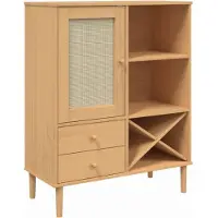 vidaXL Highboard SENJA Rattan-Optik Braun 90x40x112 cm Kiefernholz