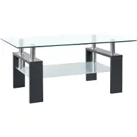 vidaXL Couchtisch Grau Transparent 95x55x40 cm Hartglas