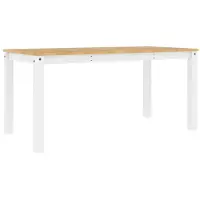 vidaXL Esstisch PANAMA Weiß 160x80x75 cm Massivholz Kiefer