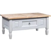 vidaXL Couchtisch Mexiko-Stil Kiefernholz Grau 100x55x44 cm