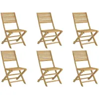 vidaXL Klappstühle, 6 Stück, 48,5 x 61,5 x 87 cm, Massivholz Akazie