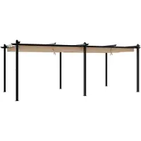 vidaXL Gartenpavillon mit Ausziehbarem Dach Taupe 3x6 m Aluminium