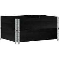 vidaXL Paletten-Aufsatzrahmen 2 Stk. Schwarz 80x60cm Massivholz Kiefer