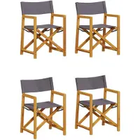 vidaXL 4-teiliges Klappstuhl-Set, dunkelgrauer Stoff