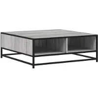 vidaXL Couchtisch Grau Sonoma 80x80x30 cm Holzwerkstoff und Metall