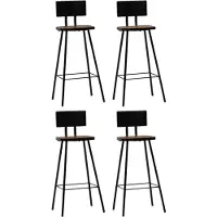 vidaXL Barhocker 4 Stk. Massives Altholz