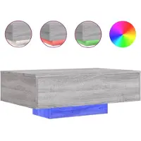 vidaXL Couchtisch mit LED-Leuchten Grau Sonoma 85x55x31 cm
