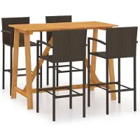 vidaXL 5-tlg. Gartenbar-Set Braun