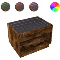 vidaXL Couchtisch mit Infinity-LED Räuchereiche 70x50x50 cm