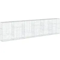 vidaXL Gabione mit Deckel 600x50x150 cm Verzinktes Eisen