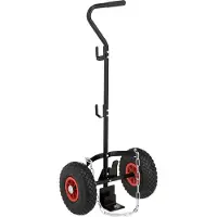 Relaxdays Transportwagen für Gasflaschen, für 3 & 5 kg Flaschen, Luftreifen, Stahl, Gasflaschenwagen, schwarz/rot