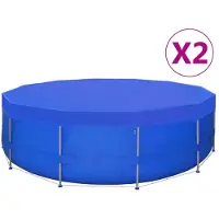vidaXL Poolabdeckungen 2 Stk. PE Rund 540 cm 90 g/m²