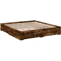 vidaXL Bettgestell mit Schubladen Räuchereiche 200x200cm Holzwerkstoff