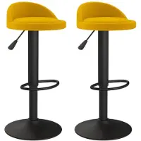 vidaXL Barhocker 2 Stk. Gelb Samt