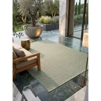 KADIMA DESIGN FLACHWEBTEPPICH Uni BORNO Polypropylen Grün 240 x 340 cm
