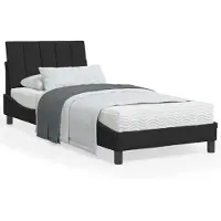 vidaXL Bett mit Matratze "Hanko" Schwarz 90x200 cm Samt