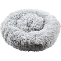 The Concept Factory Donut-förmiger Kissenkorb für kleine bis mittelgroße Hunde und Katzen Grau 50 cm