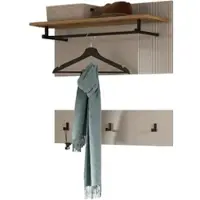 Inn.Furn GARDEROBENPANEEL Kaschmir Sand und Eiche Evoke, Wandgarderobe Set 2-teilig 80 cm