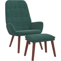 vidaXL Relaxsessel mit Hocker Dunkelgrün Samt