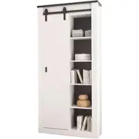 Furn.Design AKTENSCHRANK weiß Pinie, anthrazit Landhaus, Regalschrank mit viel Stauraum
