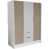 Masseno Drehtürenschrank PELOR 150,5/200/51 cm Modern Kleiderschrank 3-türig Weiß
