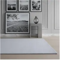 KADIMA DESIGN Kurzflorteppich Waschbar NECKAR, einfarbig, aus Polyester, Silber, 80 x 150 cm