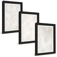 Tulup BILDER SET 3er Set - 20x30 cm Schwarzer Rahmen - Pastellfarbene Marmorstrukturen