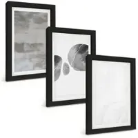 Tulup BILDER SET 3er Set - 20x30 cm Schwarzer Rahmen - Abstrakte moderne Strukturen